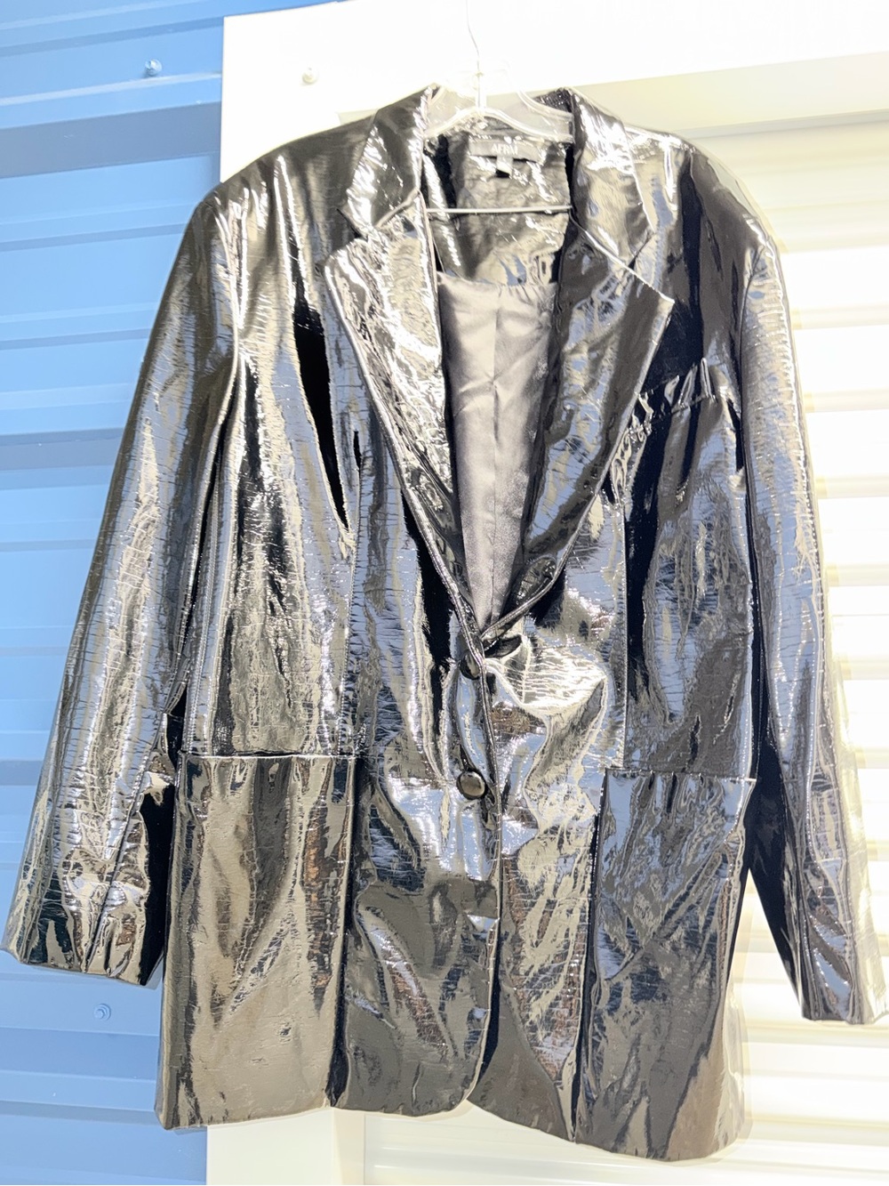 AFRM Agnes oversized vinyl blazer Sz Large